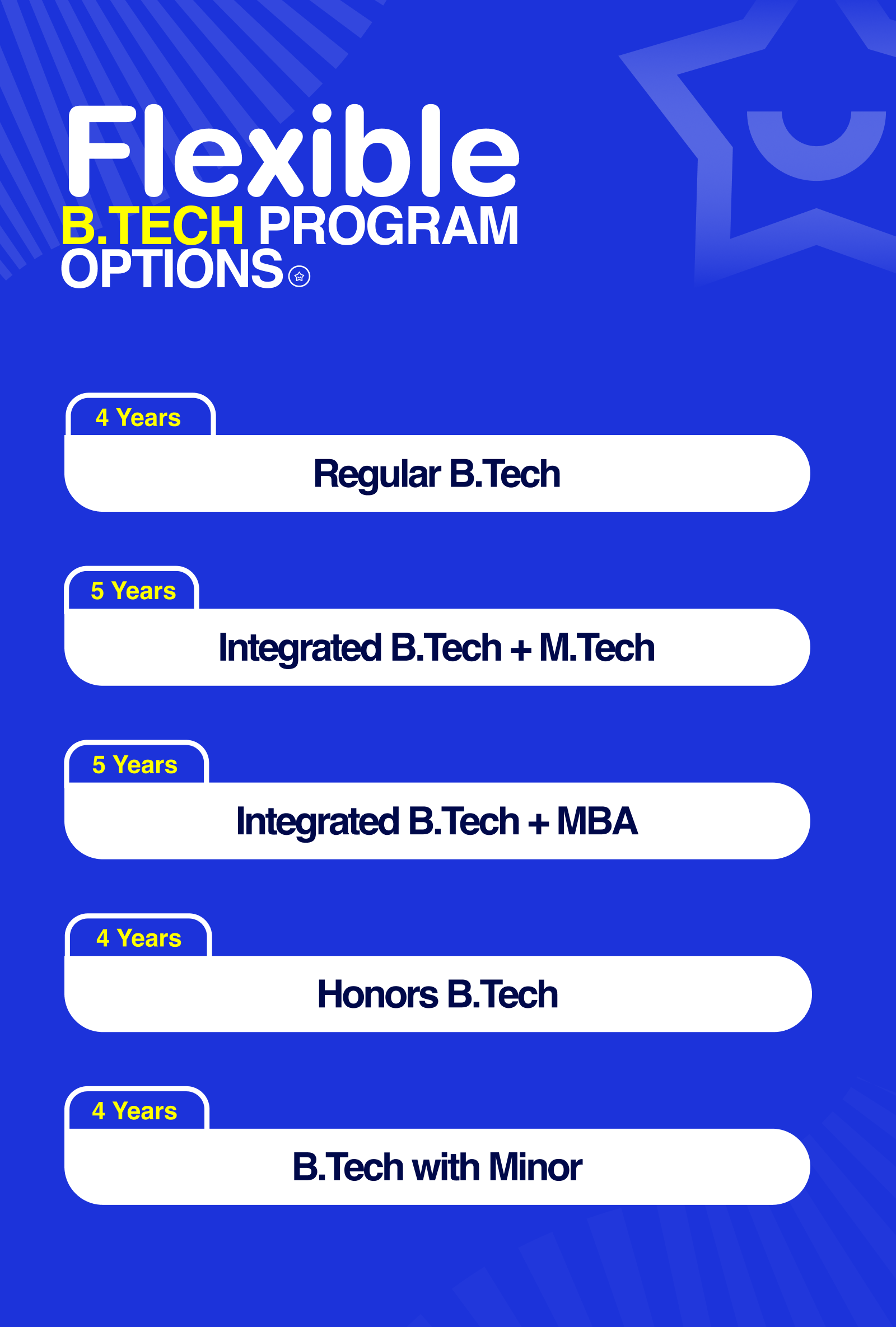 Btech Program Options