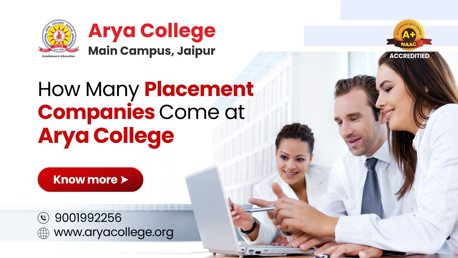 How many Placement Companies come at Arya College