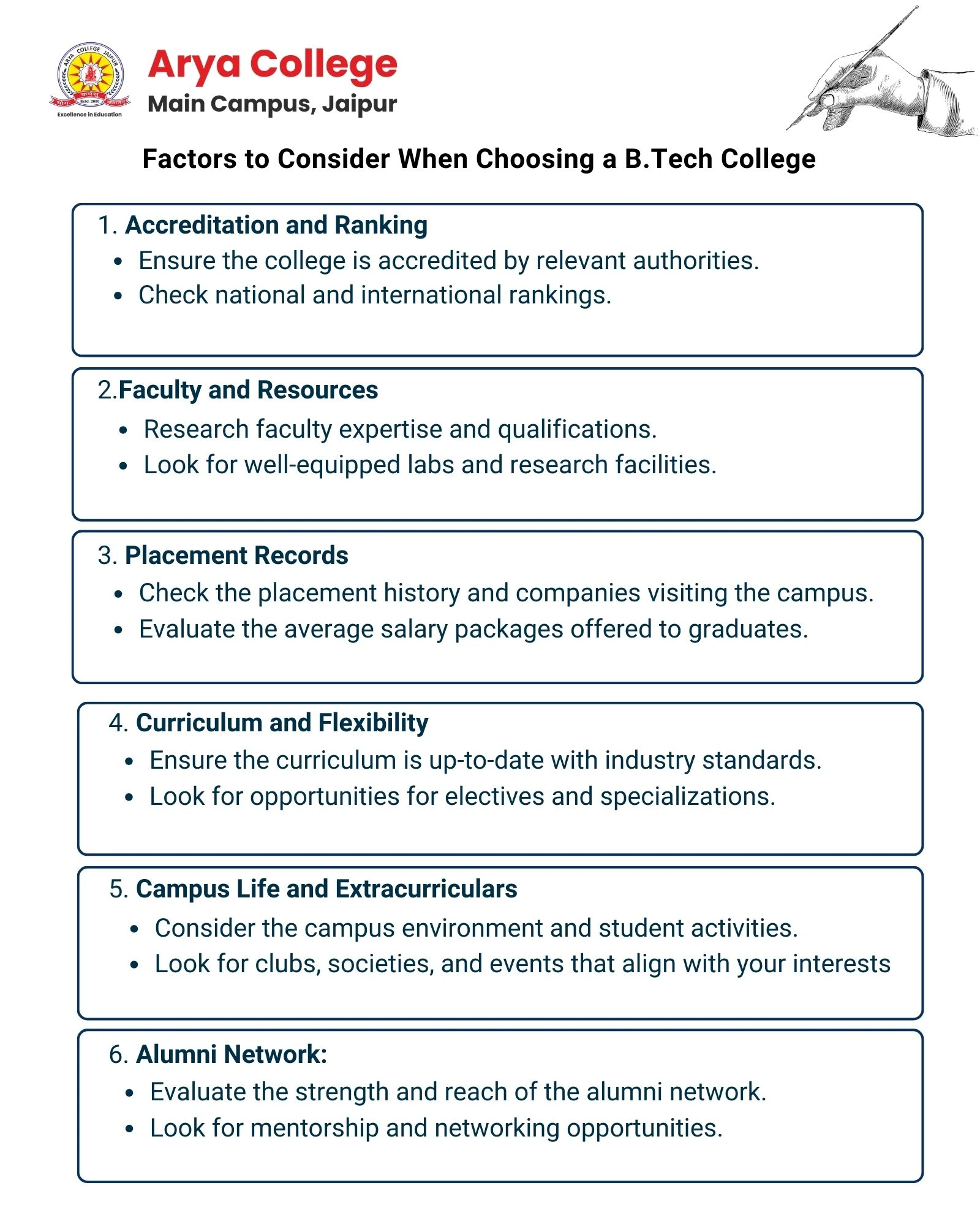 Factor to consider when choosing btech specialisation