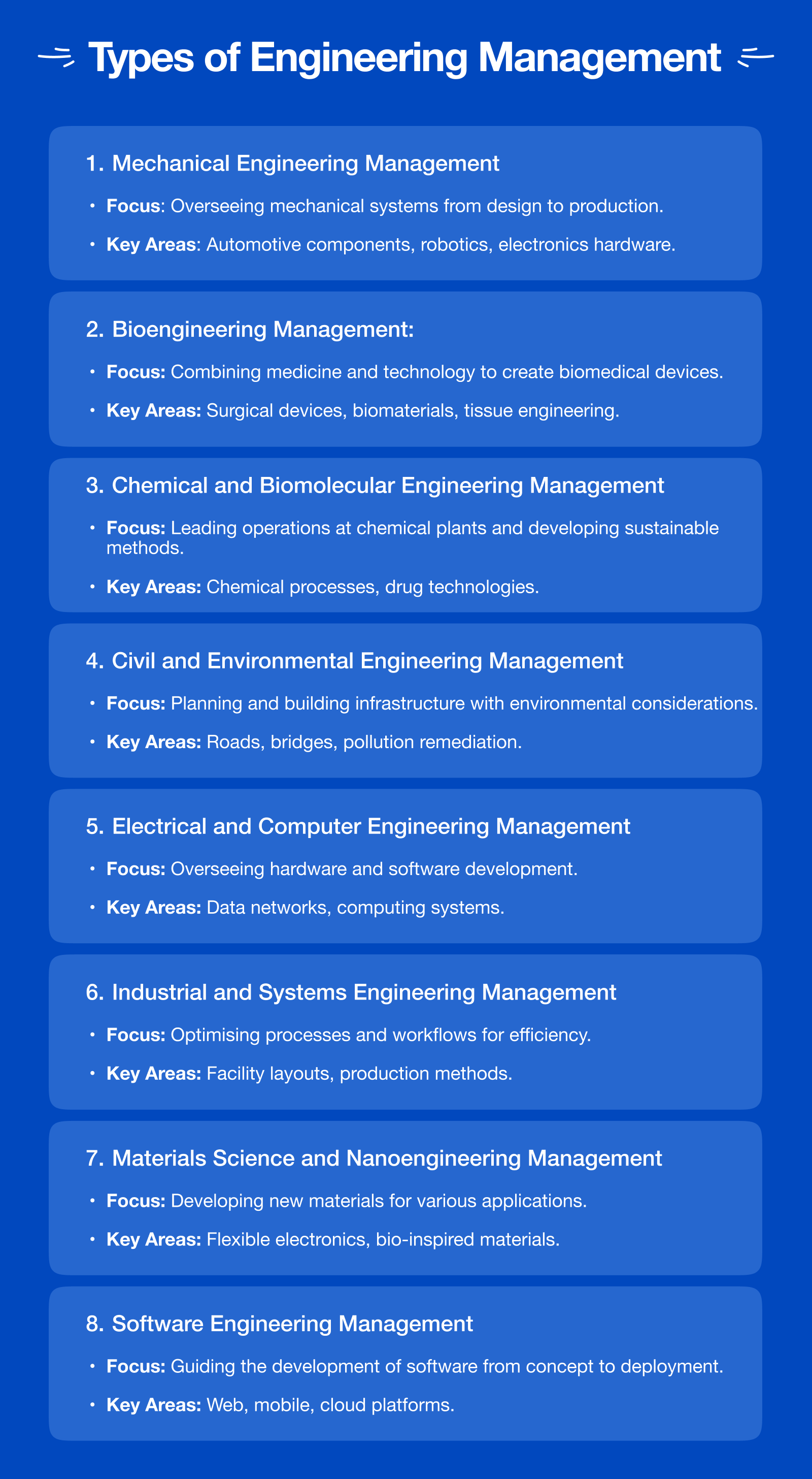 Types of engineering management