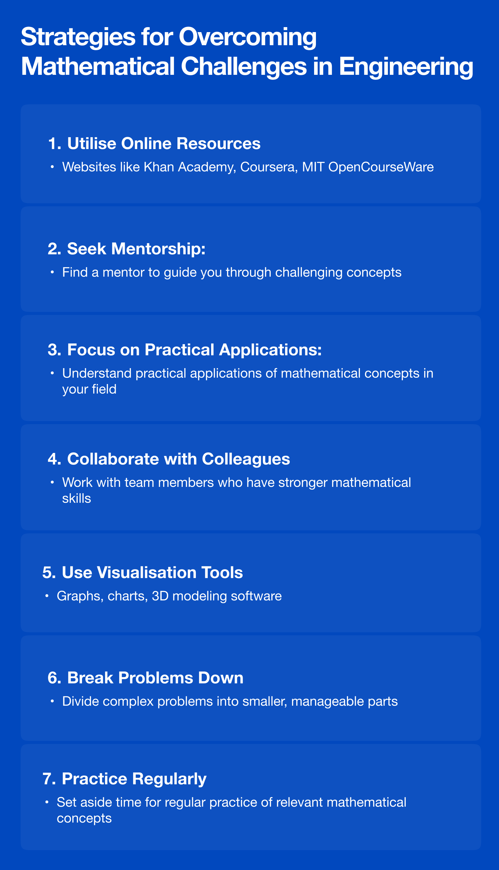 Strategies for overcoming mathematical challenges in engineering